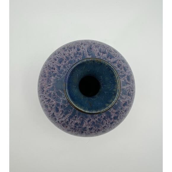 Studio Art Pottery Purple & Blue Drip Glaze Bud Vase 6” Signed Mick Schwartz - Picture 4 of 8